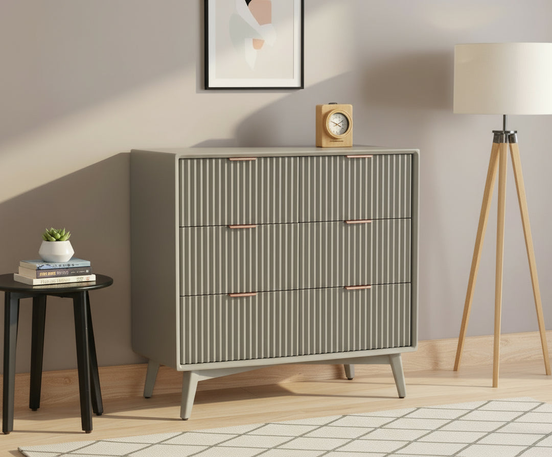 Bengaluru Solid Wood Wide Six Drawer Chest of Drawers