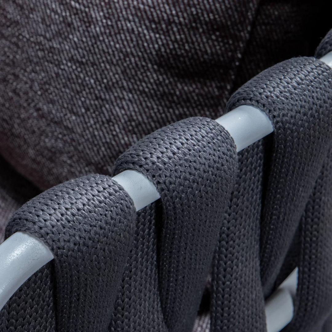 Stack Outdoor Patio Seating Set 4 Chairs and 1 Table Set (Black) Braided & Rope