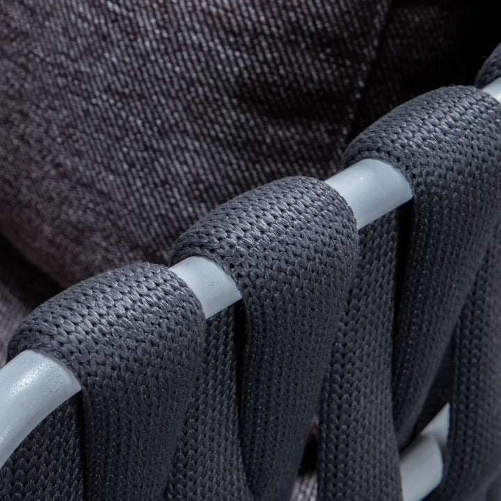 Stack Outdoor Patio Seating Set 4 Chairs and 1 Table Set (Black) Braided & Rope