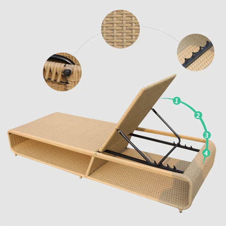 Tonio Outdoor Swimming Poolside Lounger (Beige)