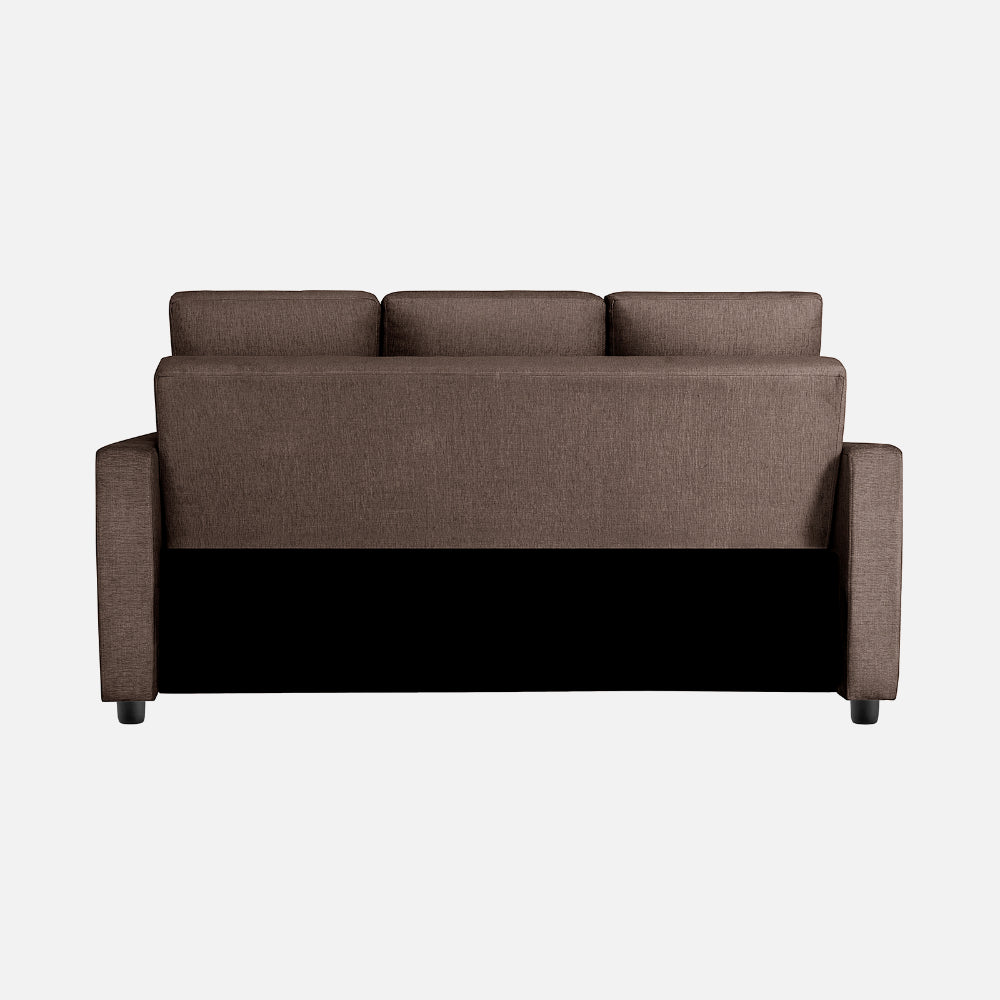 Yeremey Saddle Brown Fabric Sofa cum Bed