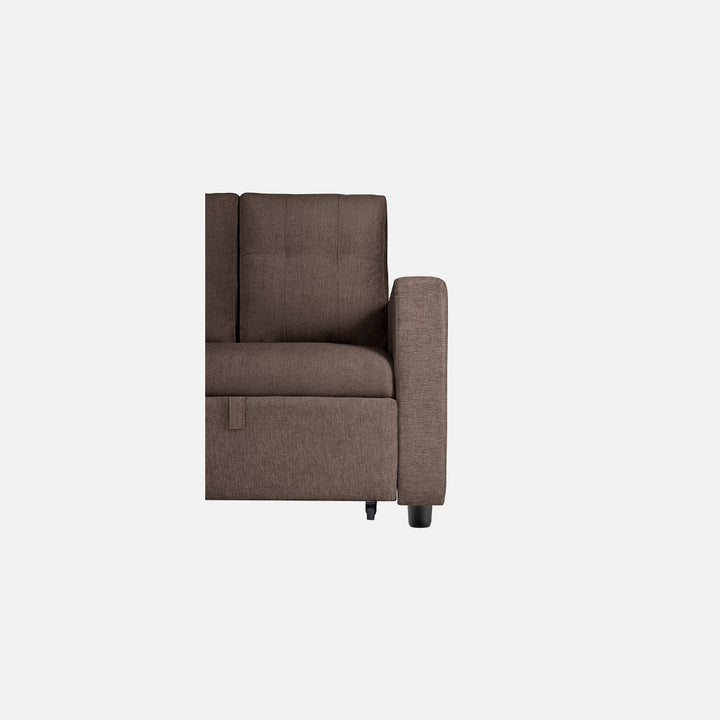 Yeremey Saddle Brown Fabric Sofa cum Bed