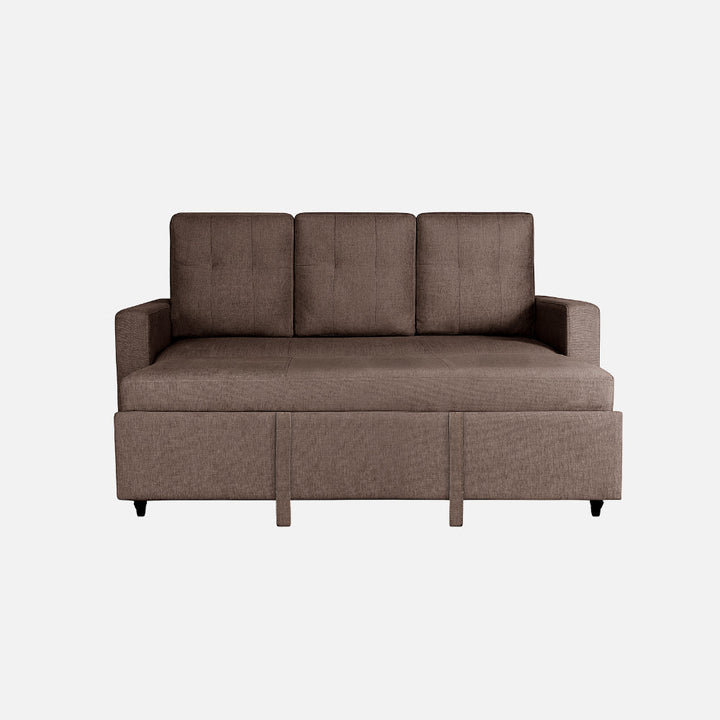 Yeremey Saddle Brown Fabric Sofa cum Bed