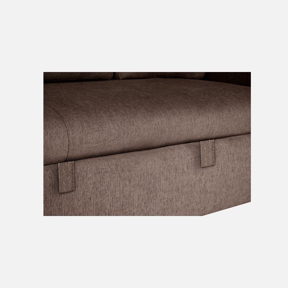 Yeremey Saddle Brown Fabric Sofa cum Bed