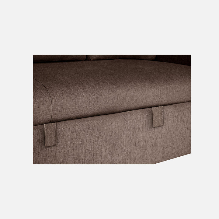 Yeremey Saddle Brown Fabric Sofa cum Bed