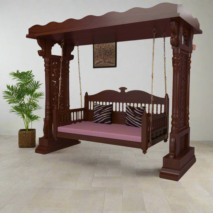 Diksha Vintage Denver Dark Finished Wooden Handmade Swing