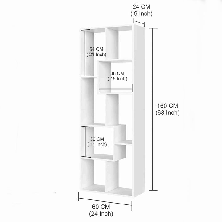 Isha Corner Bookshelf Rack – Home Library & Office Storage (White)