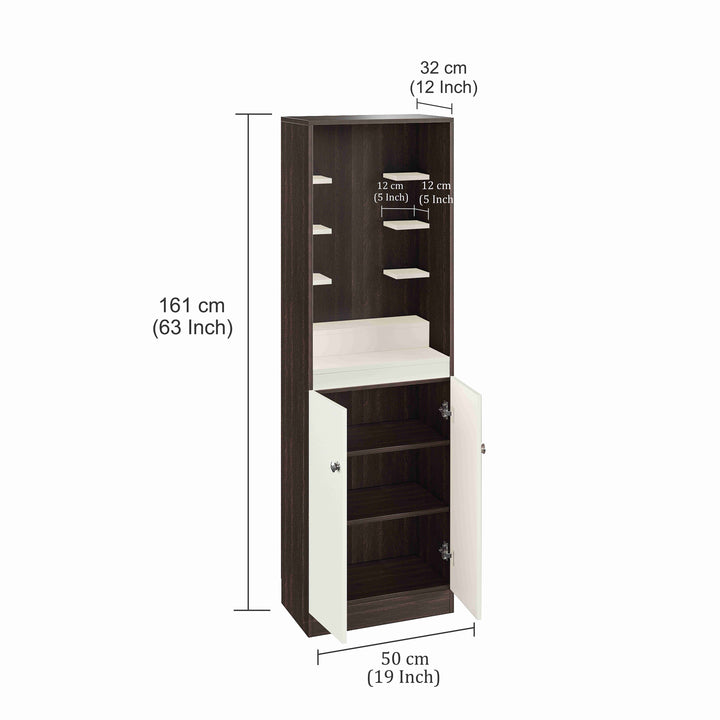Mira Engineered Wood Floor Standing Home Temple for Living Room