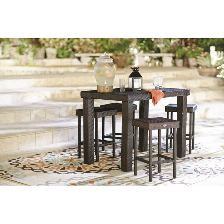 Ferri Outdoor Patio Bar Sets 4 Stools and 1 Table (Brown)