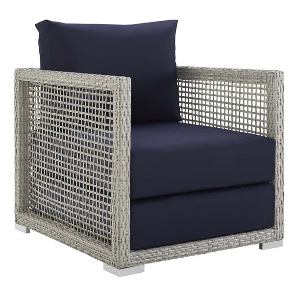 Malvolio Outdoor Set  1 Triple Seater, 1 Double Seater, 1 Single Seater, 2 Side table and 1 Center Table (Silver)