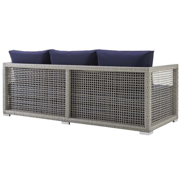 Malvolio Outdoor Set  1 Triple Seater, 1 Double Seater, 1 Single Seater, 2 Side table and 1 Center Table (Silver)