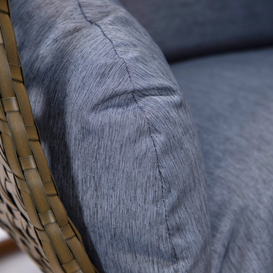 Marcello Single Seater Hanging Swing With Stand For Balcony , Garden (Brown)