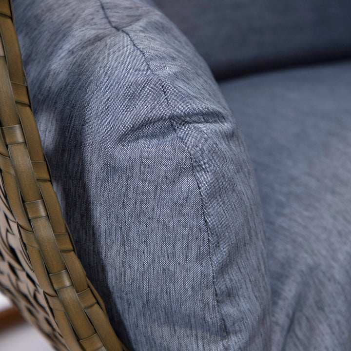 Marcello Single Seater Hanging Swing With Stand For Balcony , Garden (Brown)