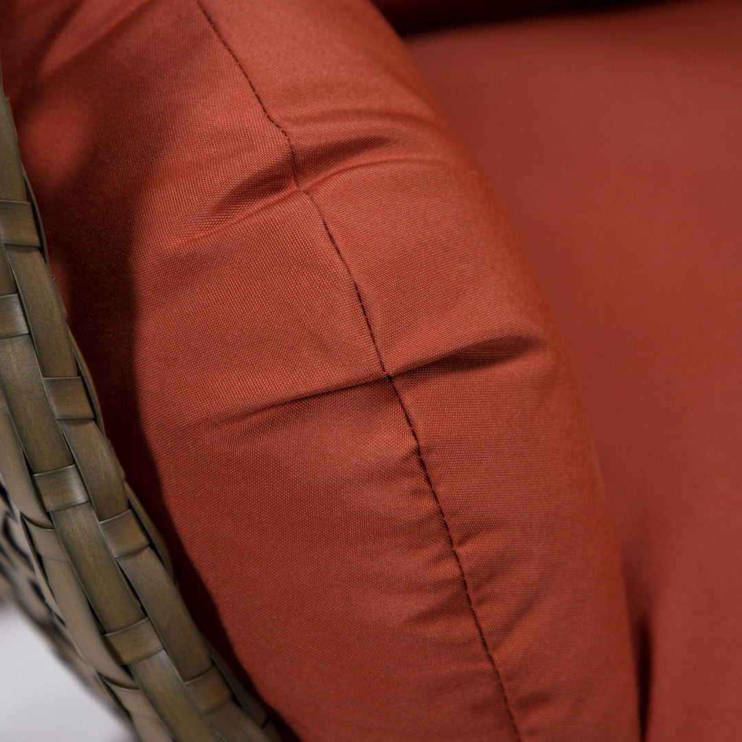 Marcello Single Seater Hanging Swing With Stand For Balcony , Garden (Brown)