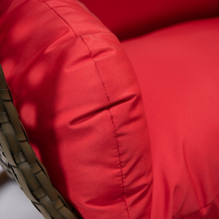 Marcello Single Seater Hanging Swing With Stand For Balcony , Garden (Brown)