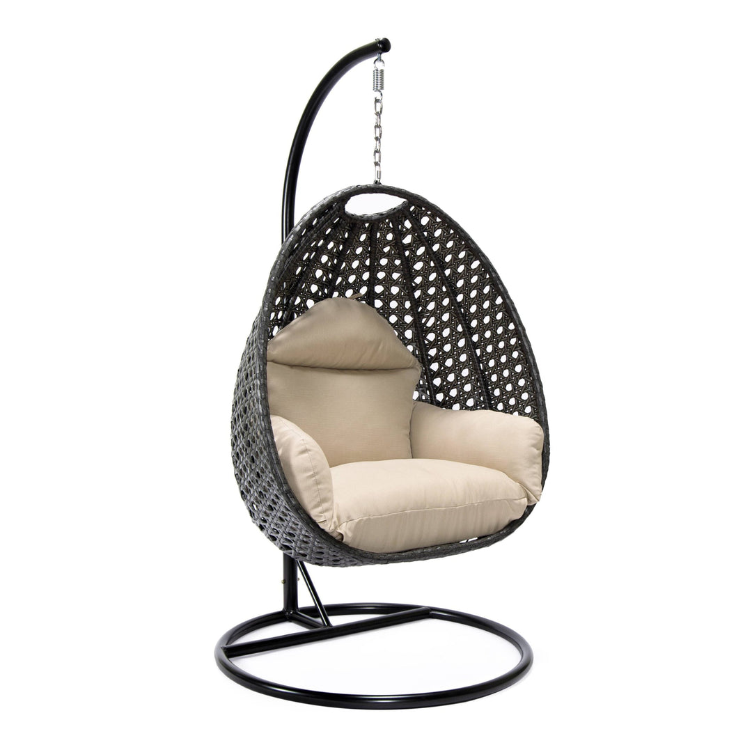 Doriano Single Seater Hanging Swing With Stand For Balcony , Garden (Drak Grey)