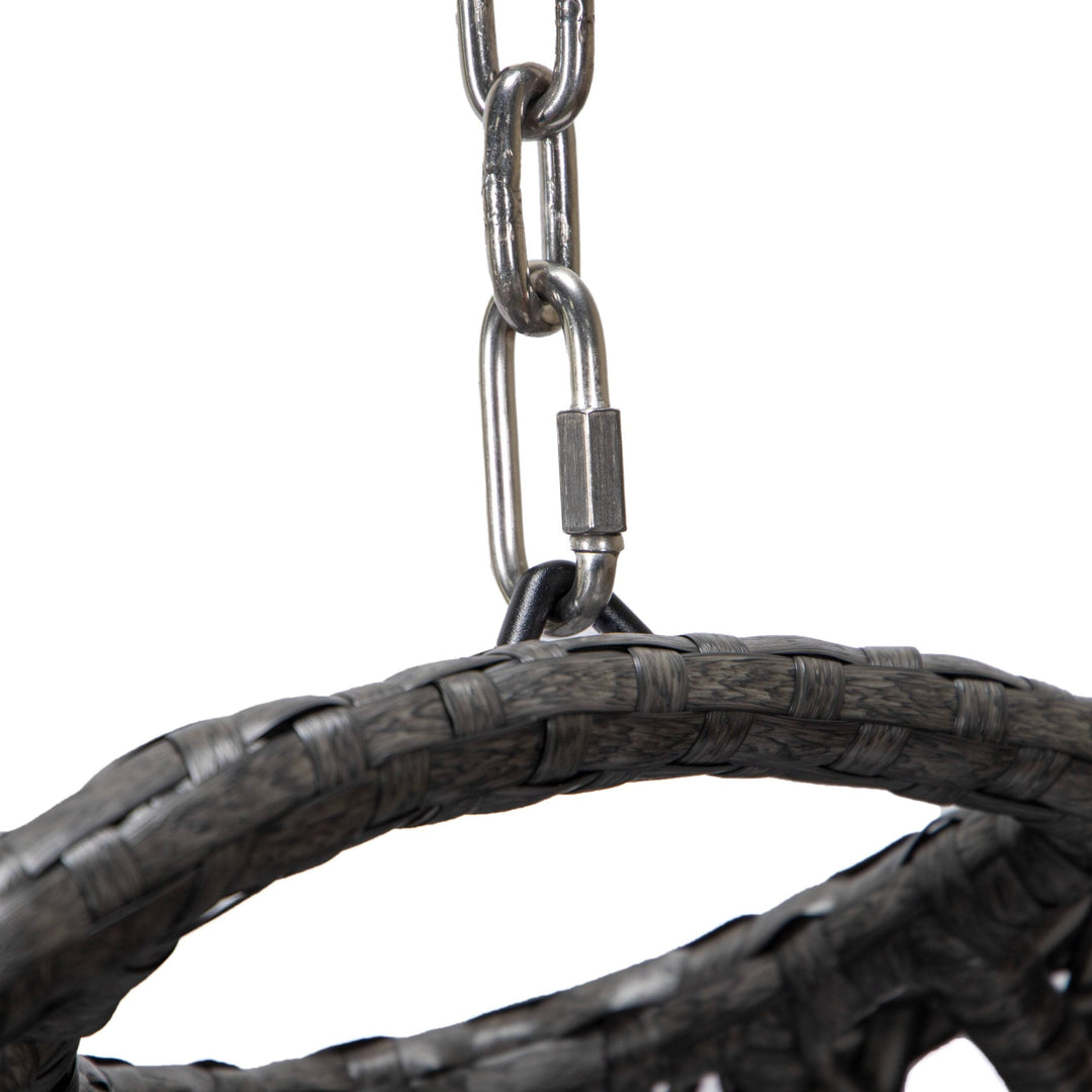 Doriano Single Seater Hanging Swing With Stand For Balcony , Garden (Drak Grey)