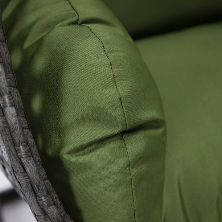 Doriano Single Seater Hanging Swing With Stand For Balcony , Garden (Drak Grey)