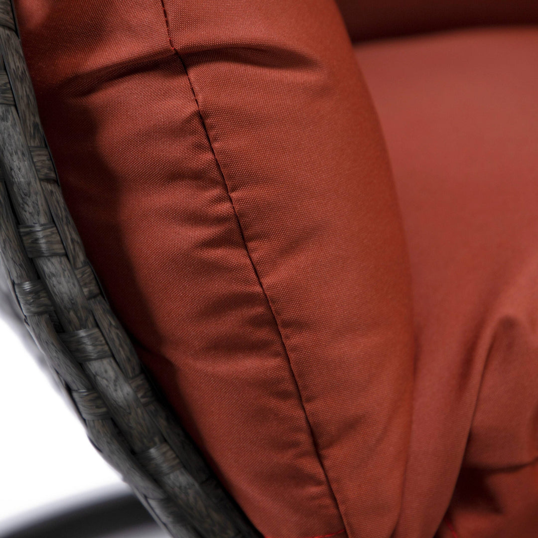 Doriano Single Seater Hanging Swing With Stand For Balcony , Garden (Drak Grey)