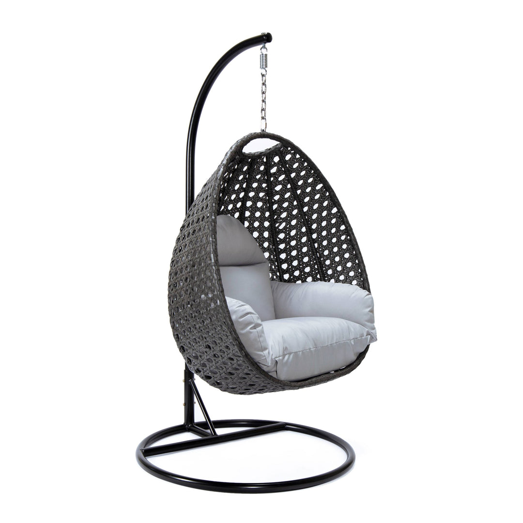 Doriano Single Seater Hanging Swing With Stand For Balcony , Garden (Drak Grey)