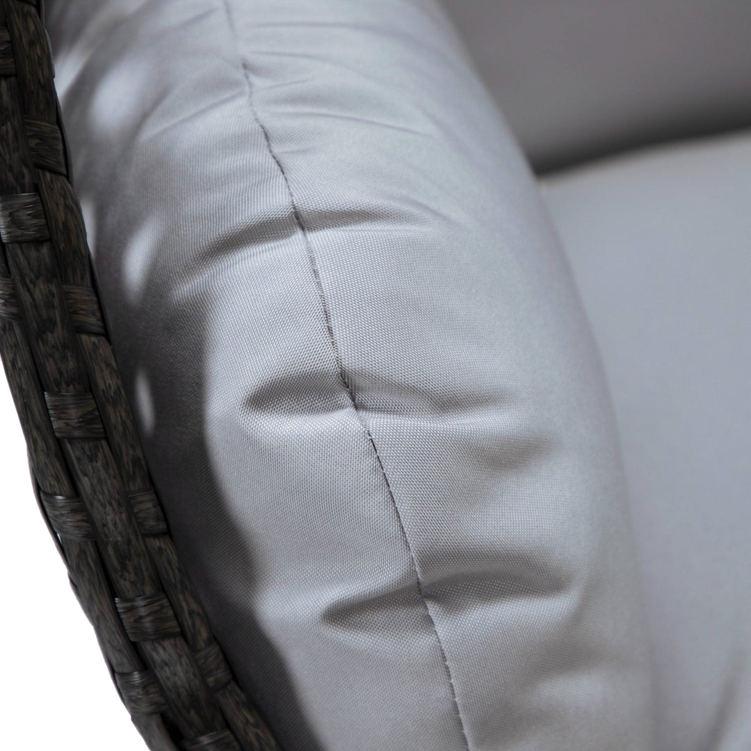 Doriano Single Seater Hanging Swing With Stand For Balcony , Garden (Drak Grey)