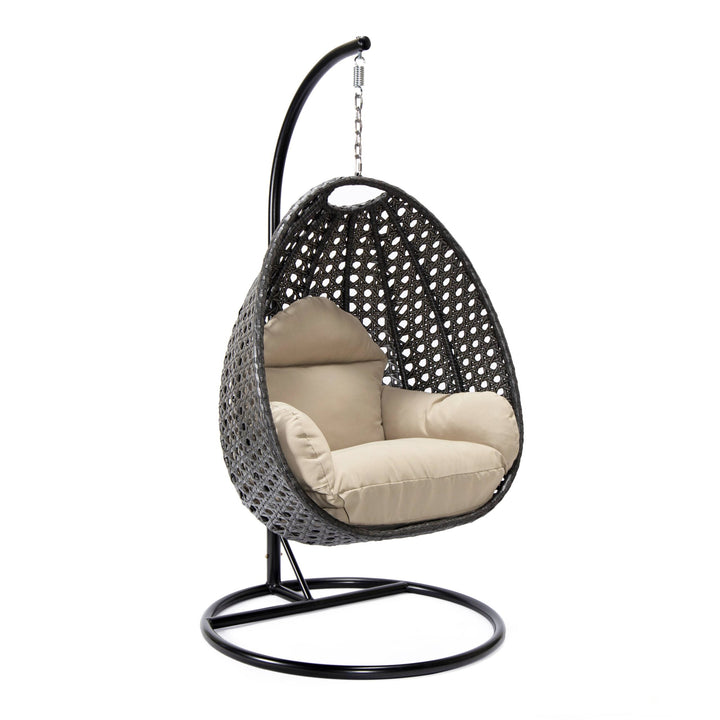 Doriano Single Seater Hanging Swing With Stand For Balcony , Garden (Drak Grey)
