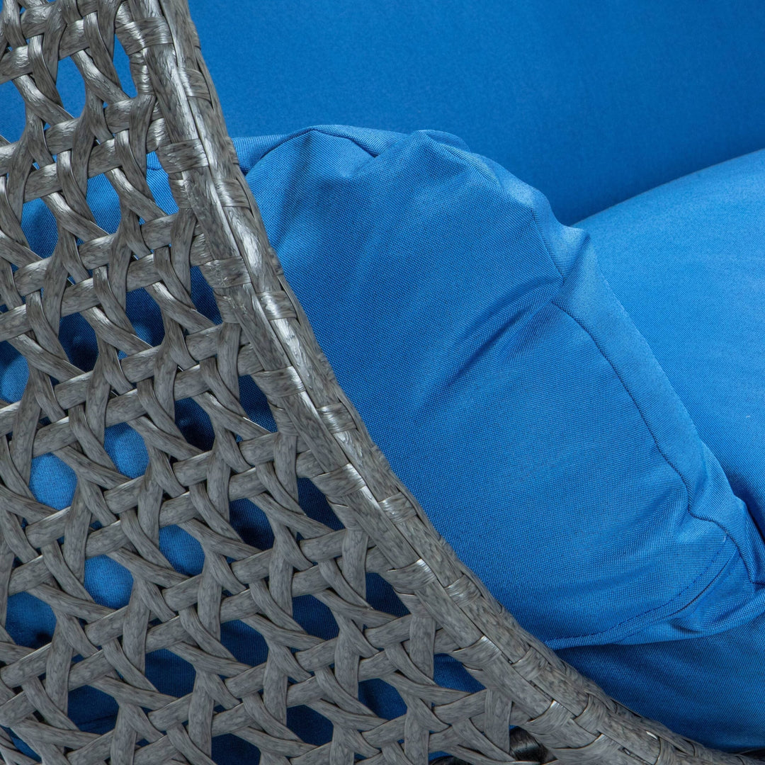 Paccio Double Seater Hanging Swing With Stand For Balcony , Garden Swing (Dark Grey)