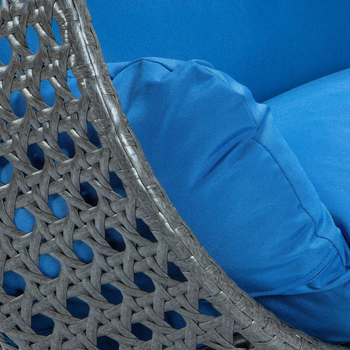 Paccio Double Seater Hanging Swing With Stand For Balcony , Garden Swing (Dark Grey)