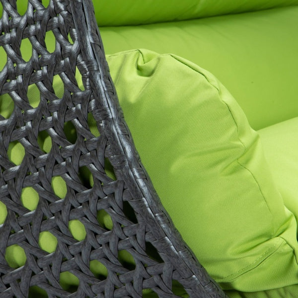 Paccio Double Seater Hanging Swing With Stand For Balcony , Garden Swing (Dark Grey)