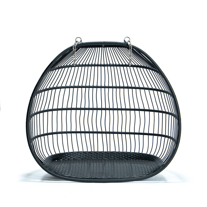 Tonia Double Seater Hanging Swing With Stand For Balcony , Garden Swing (Black) Braided and Rope