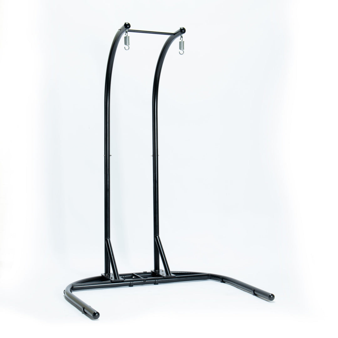 Tonia Double Seater Hanging Swing With Stand For Balcony , Garden Swing (Black) Braided and Rope