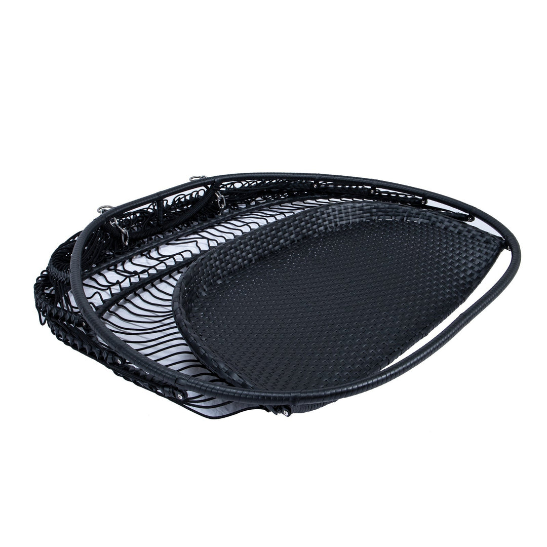 Tonia Double Seater Hanging Swing With Stand For Balcony , Garden Swing (Black) Braided and Rope