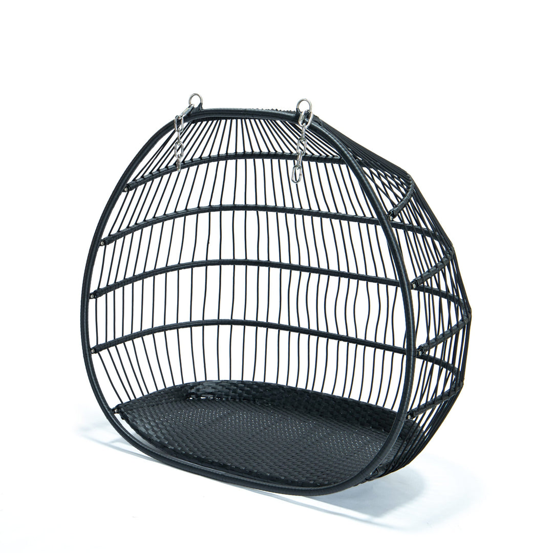 Tonia Double Seater Hanging Swing With Stand For Balcony , Garden Swing (Black) Braided and Rope