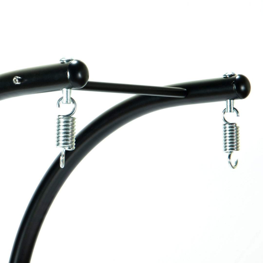 Tonia Double Seater Hanging Swing With Stand For Balcony , Garden Swing (Black) Braided and Rope