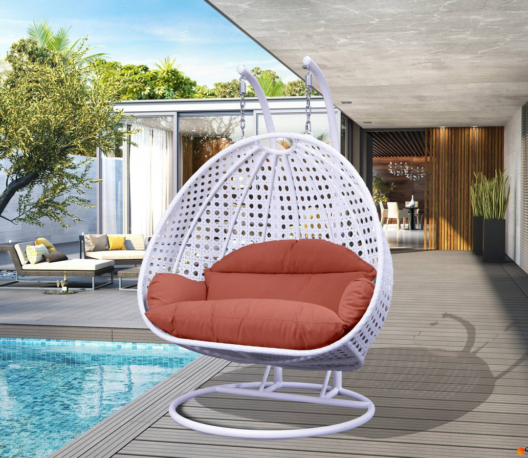 Strinati Double Seater Hanging Swing With Stand For Balcony , Garden Swing (White)