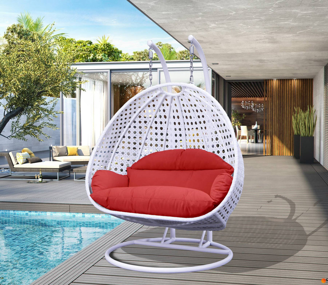 Strinati Double Seater Hanging Swing With Stand For Balcony , Garden Swing (White)