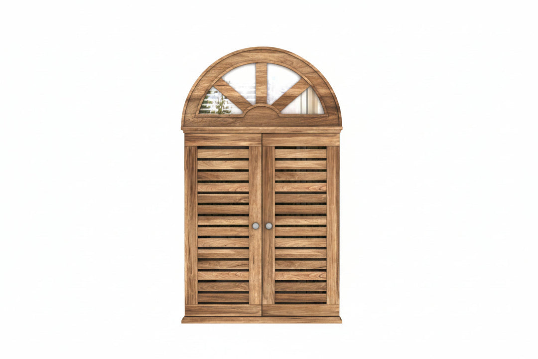 Elisa Wooden Window Frame With Mirror (Natural Finish)