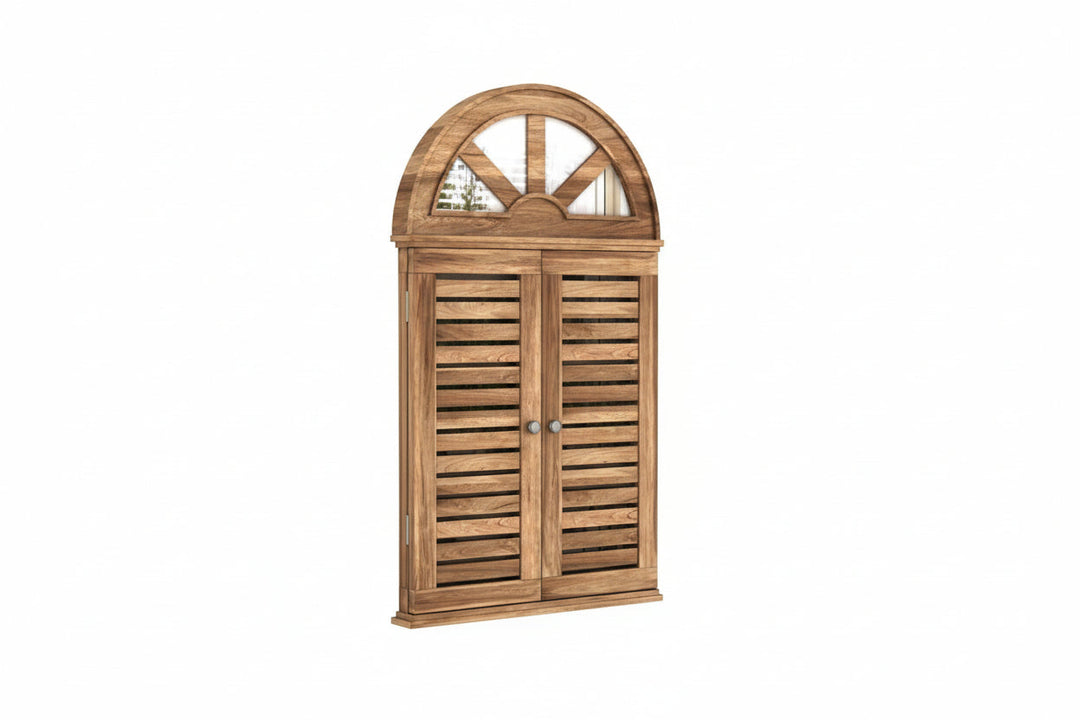 Elisa Wooden Window Frame With Mirror (Natural Finish)