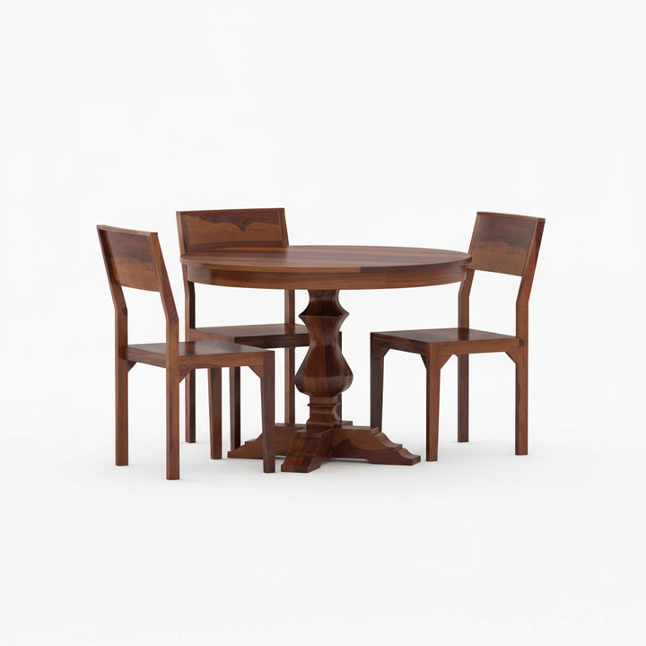 Emilia Sheesham Wood round dining table set