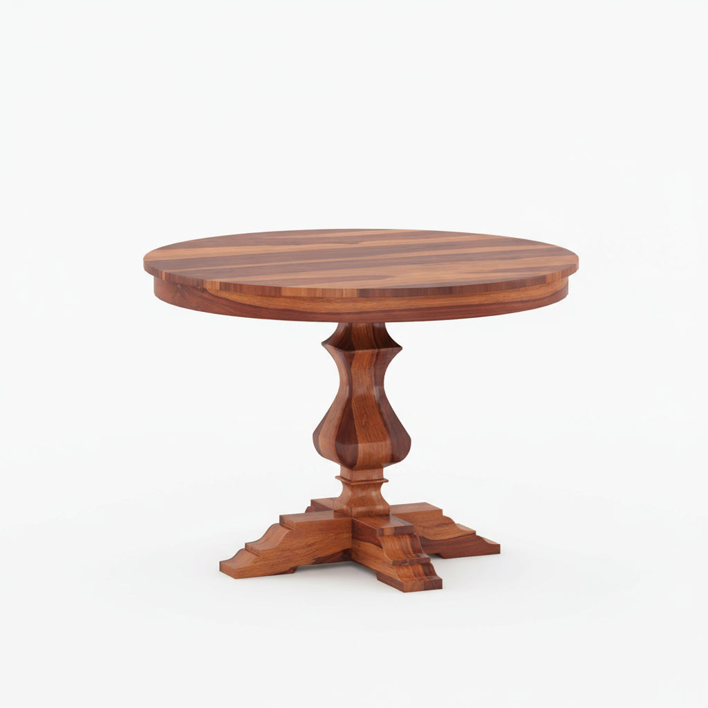 Emilia Sheesham Wood round dining table set