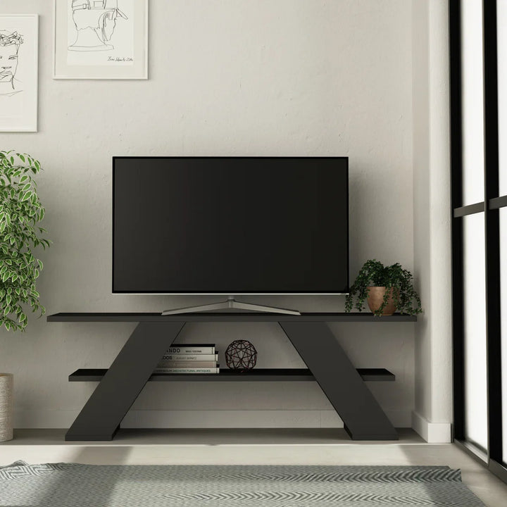 OmkarWood Urbane Grey TV Console – Premium Engineered Wood Entertainment Unit