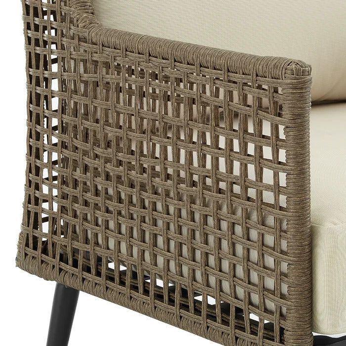 Fuente Outdoor Sofa Set 2 Seater , 2 Single seater and 1 Center Table (Cream+ Brown)