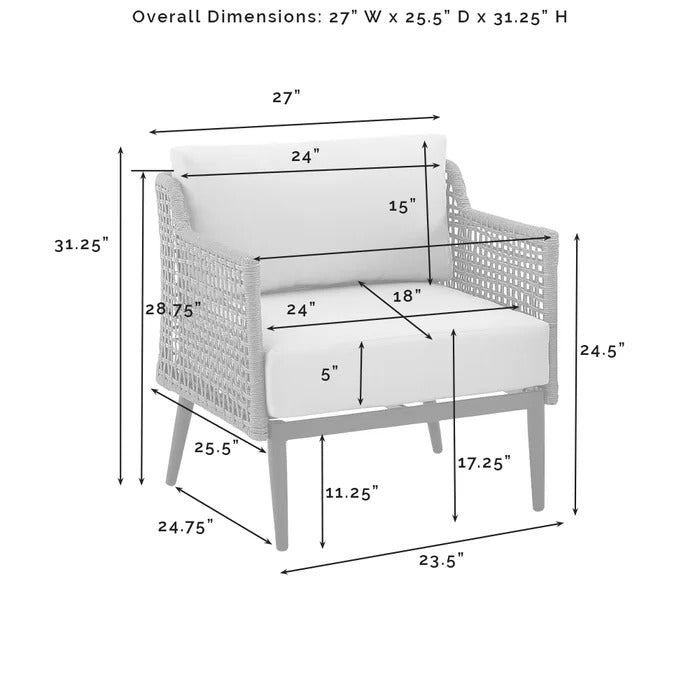 Fuente Outdoor Sofa Set 2 Seater , 2 Single seater and 1 Center Table (Cream+ Brown)