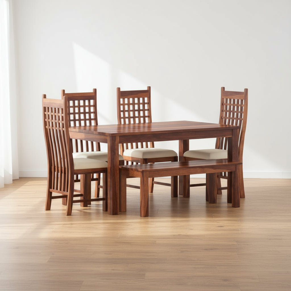Estrella Sheesham Wood dining table set
