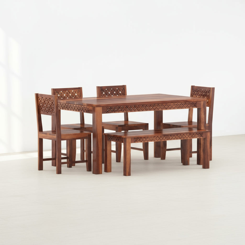 Eva Sheesham Wood dining table set