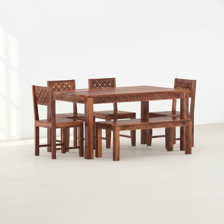 Eva Sheesham Wood dining table set