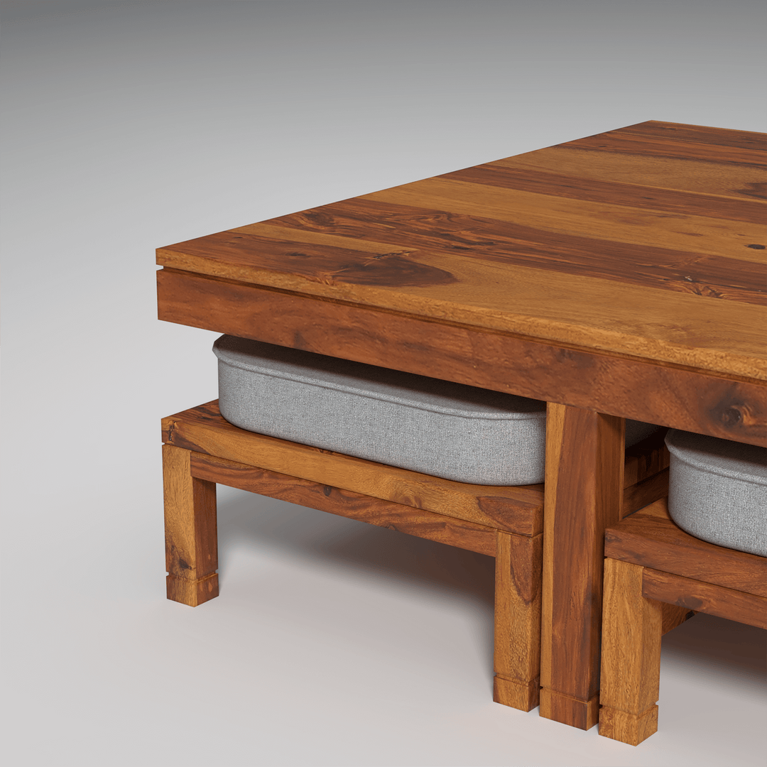 Sneha Sheesham Wood Coffee Table In Light Honey Finish Table