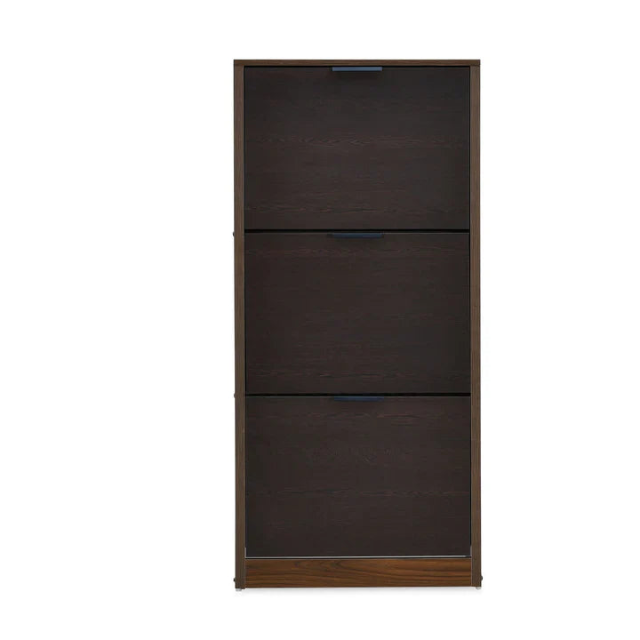 OmkarWood™ Elegant 3-Door Engineered Wood Shoe Cabinet