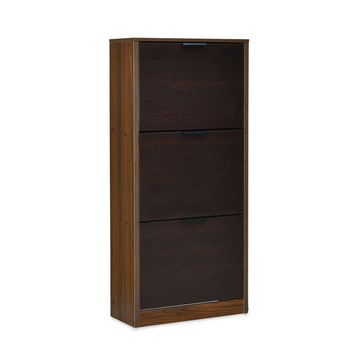 OmkarWood™ Elegant 3-Door Engineered Wood Shoe Cabinet
