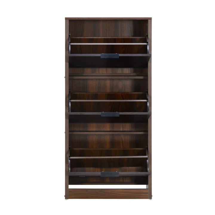 OmkarWood™ Elegant 3-Door Engineered Wood Shoe Cabinet